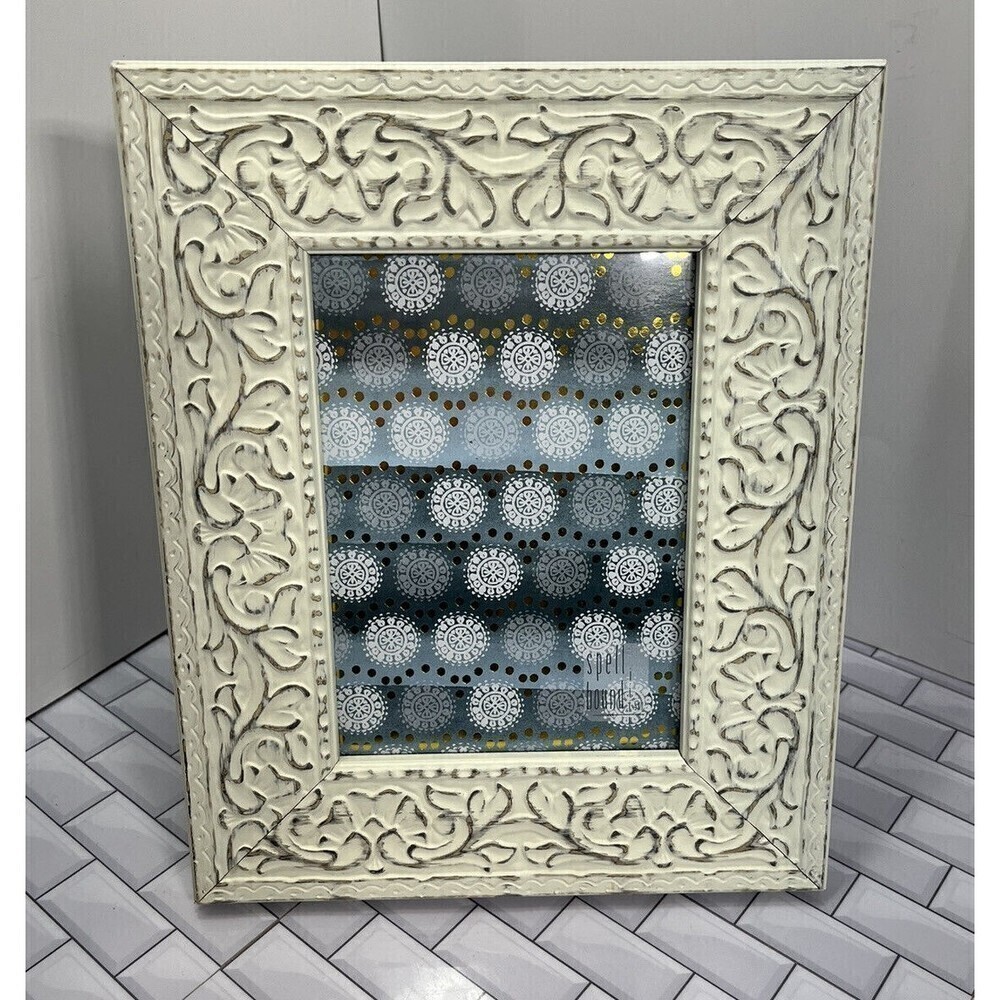 Y2K Shabby Chic Picture Frame 5x7 Farmhouse Wooden White Distressed Finish